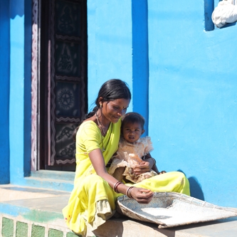 Rural women with kid